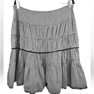 Gingham Tiered Cotton Cottagecore Midi Natural Fiber Y2k Vtg 2000s Skirt